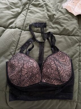 Victoria's Secret Black Lace Bra with Nude Lining